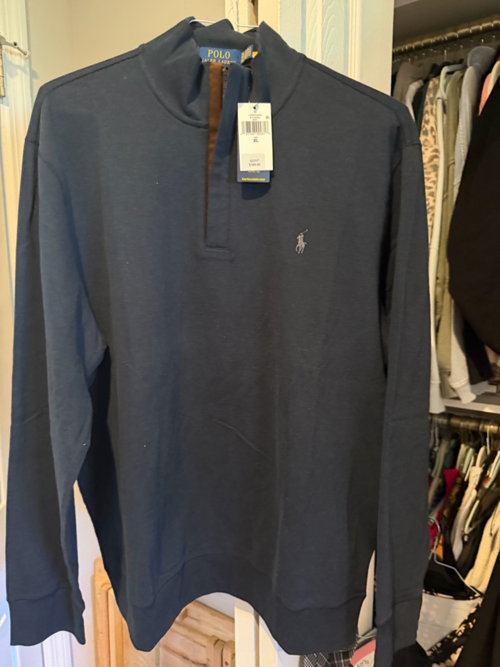 Polo Ralph Lauren Navy Half-Zip Pullover with Polo Pony